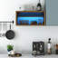 Armoire de rangement murale à grande capacité pour support à épices, garde-manger suspendu noir avec porte rabattable, pour la cuisine, la salle à manger toutes les occasions