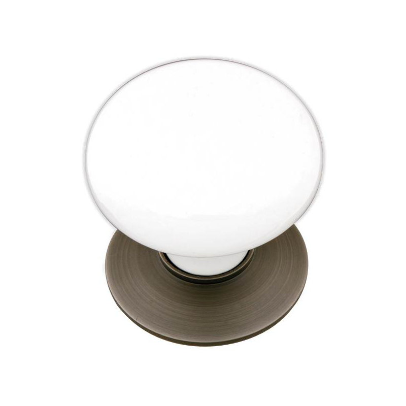 Mushroom Knob, 1.75" H x 1.5" W x 1.75" D, Ice White/Flat Black