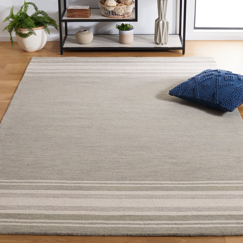Tapis ivoire en laine touffeté à la main Cecilia, Rectangle 6 pi x 9 pi