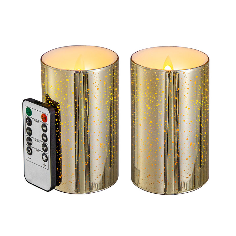 Flameless Candle, 5" H x 3" W x 3" D