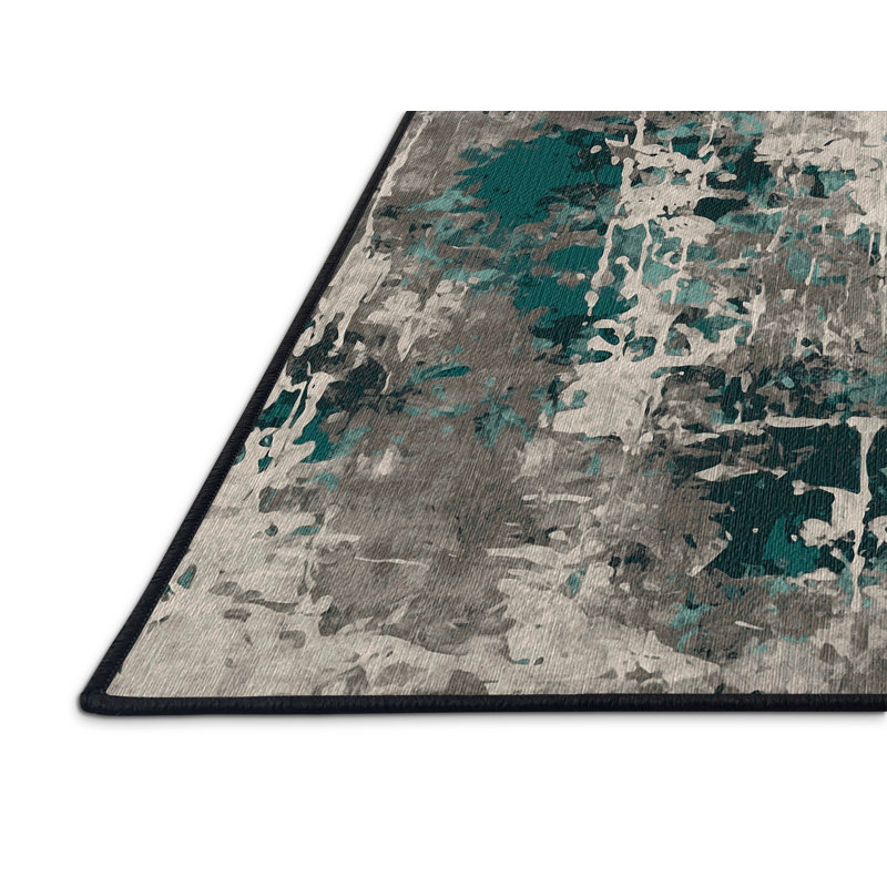 Tapis gris lavable à la machine GSIX03663, Rectangulaire 3 pi x 5 pi