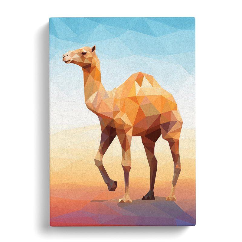 Camel Geometric - Wrapped Canvas, 76cm H x 50cm W x 3cm D