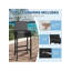 Ensemble de 4 tabourets de bar en osier de patio avec coussins pour la cour extérieure et le bord de la piscine-483838437-483838436