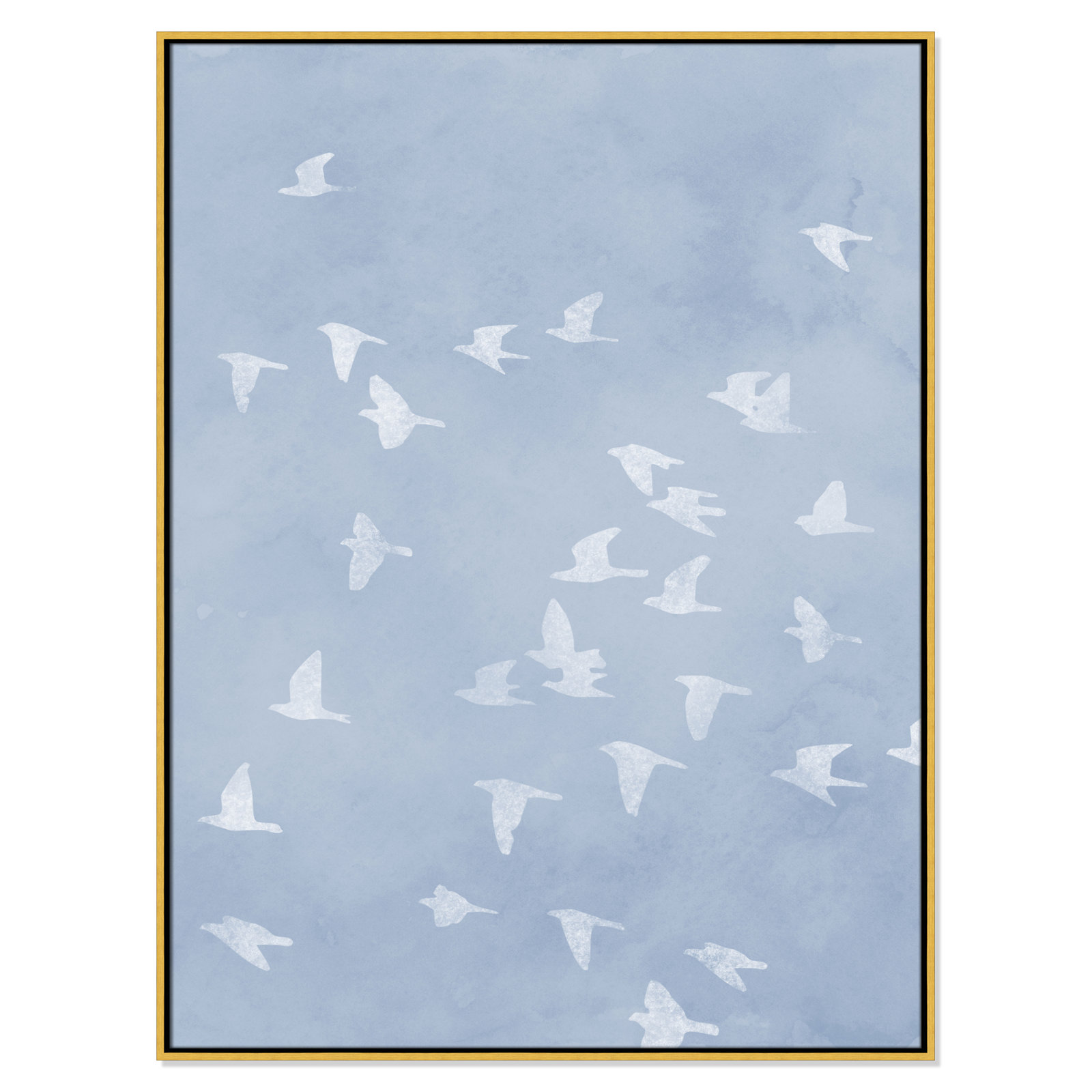Flying Friends Print by Marcus Prime, 37.5'' W x 49.5'' H, Gold Floater