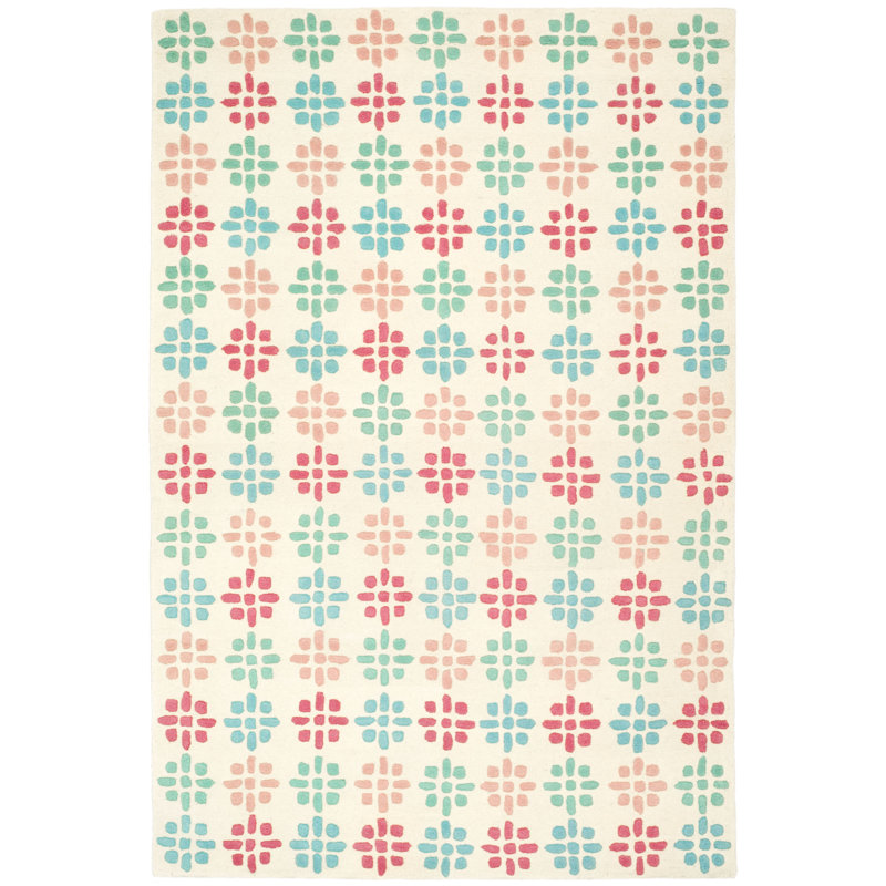 Candelo Hand Tufted Wool Floral Rug, Rectangle 3'6" x 5'6"