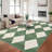 Machine Washable Rugs Distressed Trellis Rug for Living Room Non Slip Stain Resistant Carpet Modern Checkered Farmhouse Floor Cover-800759429