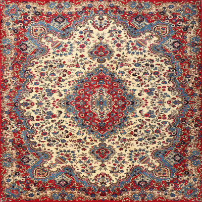 Tapis oriental rouge / ivoire Alishia
