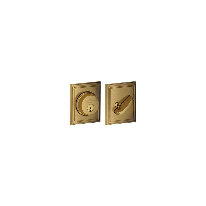 Single Cylinder Deadbolt with Addison Trim, Antique Brass