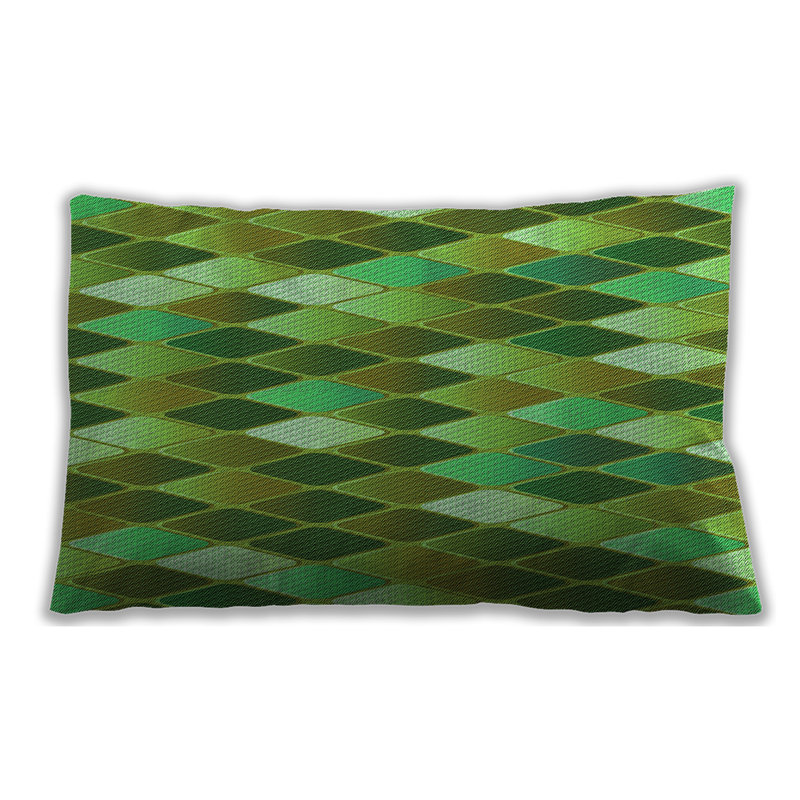 Patterned 95 Throw Pillow, Synthetic, Green