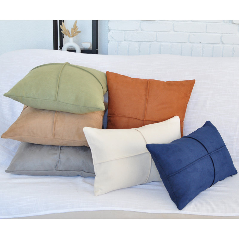 MicroSuede Throw Pillow , Faux Suede Cushion (Pack of 2), 20"H x 20"W, Gray, Polyester