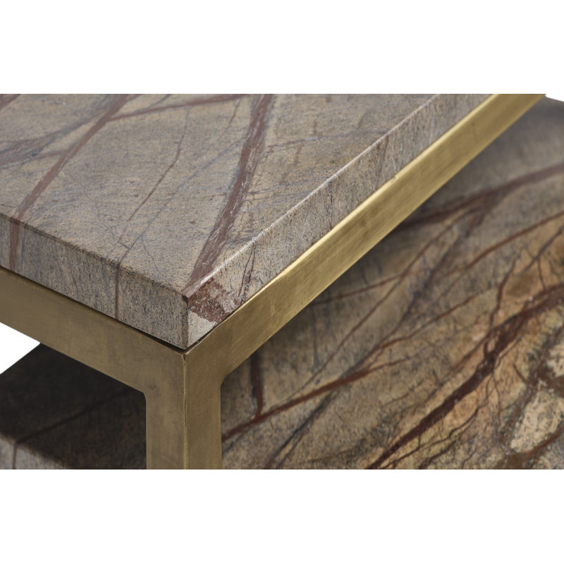 Frame Nesting Tables, Brown, Brass / Golden