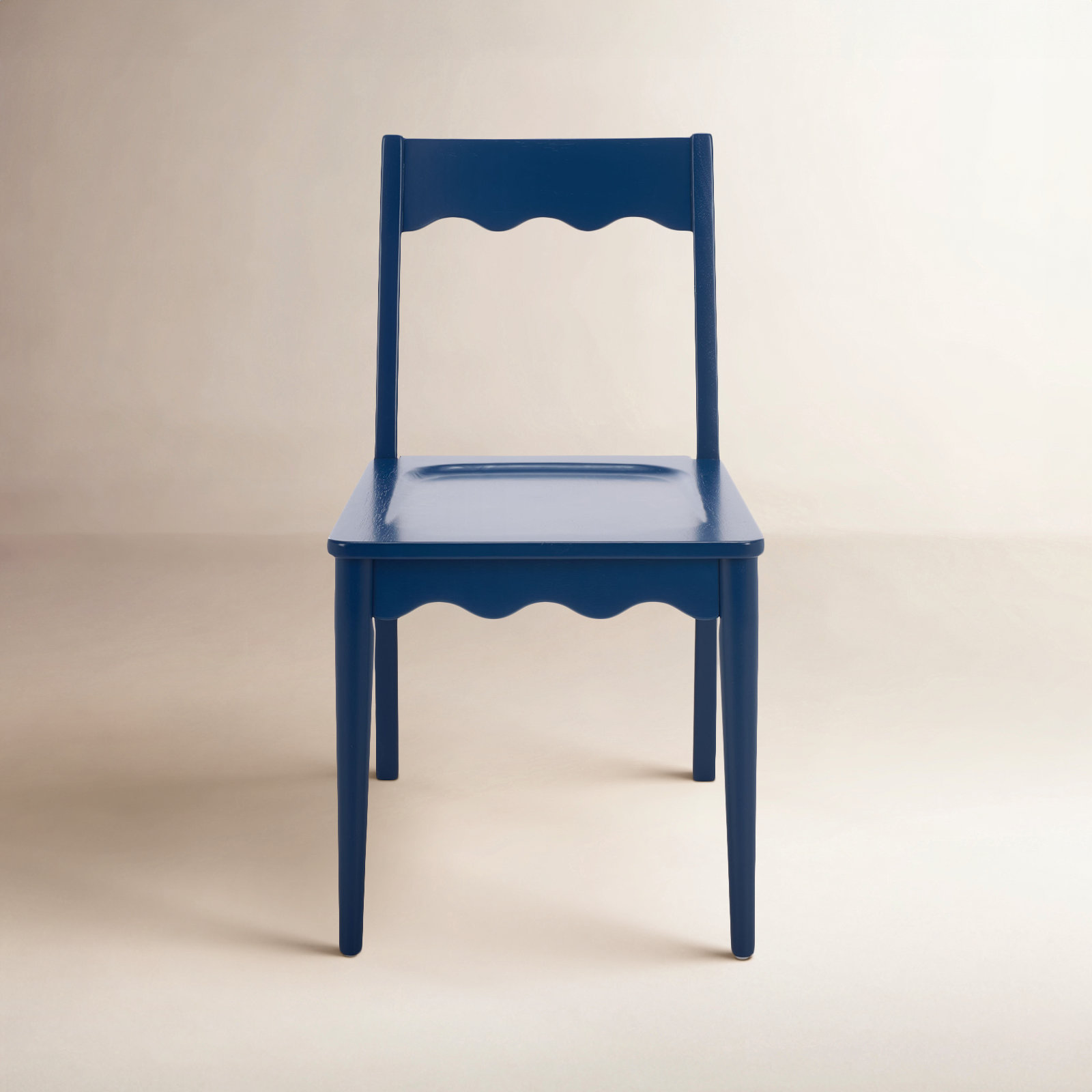 Sandrine Scalloped Dining Chair, Navy