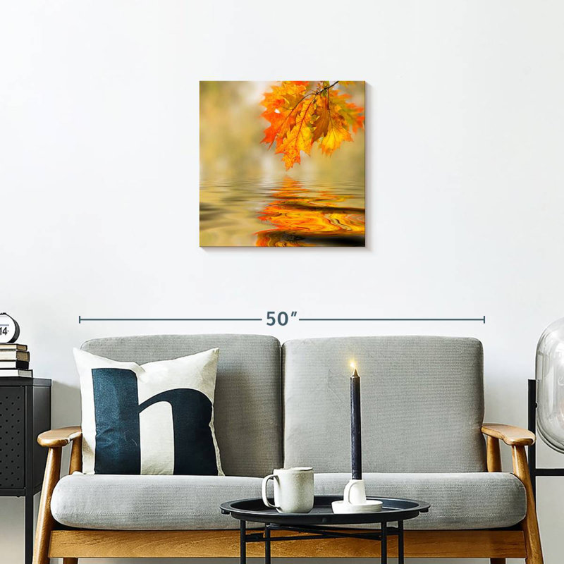 Harnek Autumn Leaf Reflection, 20" H x 20" W
