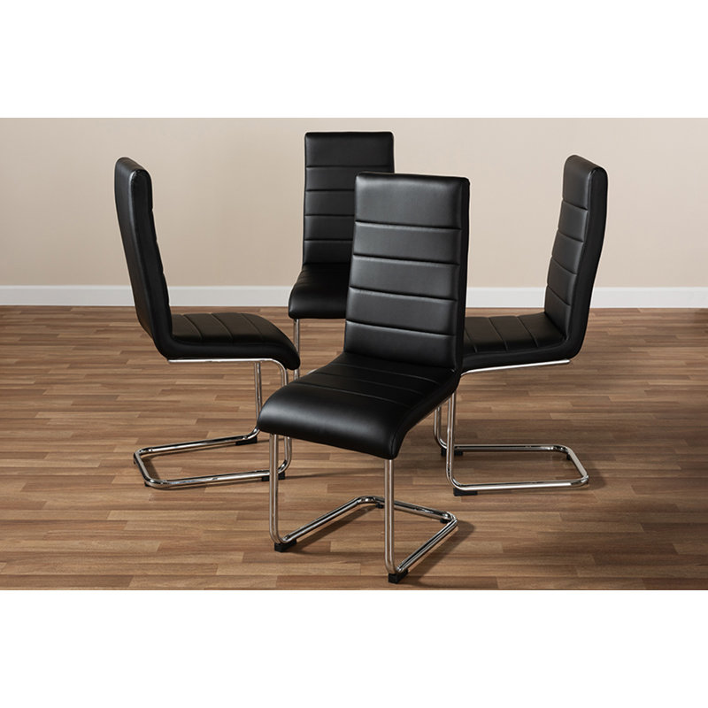 Chaise de salle à manger rembourrée Crawley, Noir