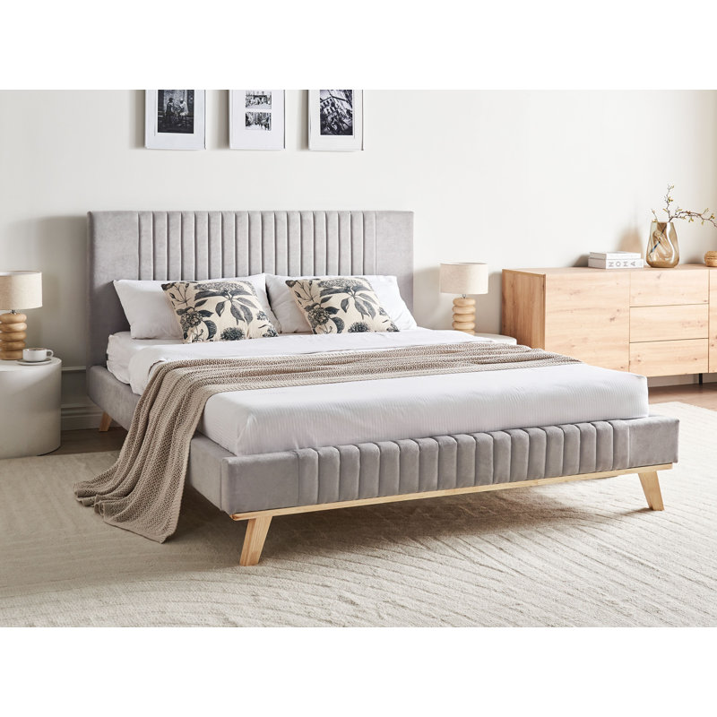 Bed TALENCE Light Grey, European Kingsize (160 x 200 cm)