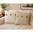 Solid Button Buttons Linen Throw Pillow-171730559