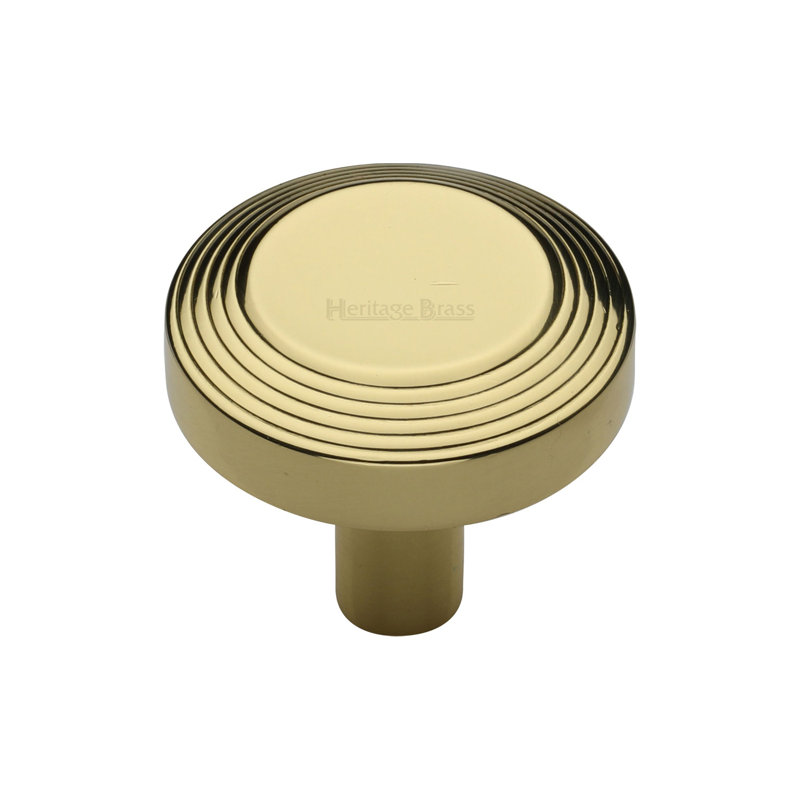 Heritage Brass Cabinet Knob Ridge Design, 3.2cm