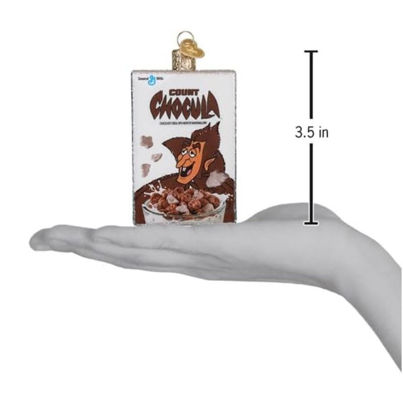 Ornement en verre soufflé pour sapin, boîte Count Chocula