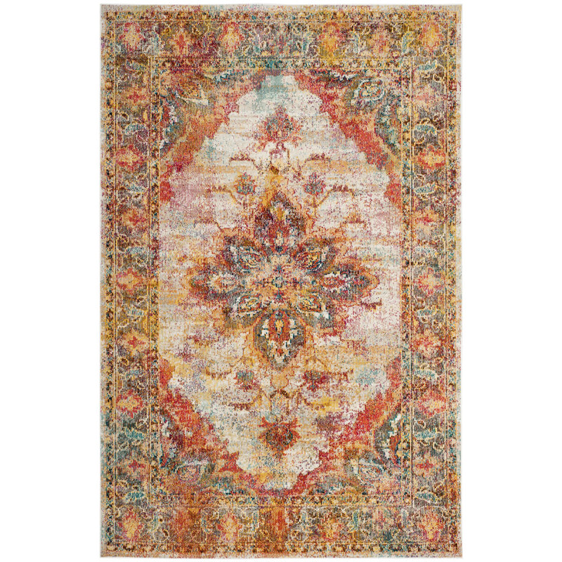 Tapis crème/rose Mabel, Rectangle 3 pi x 5 pi
