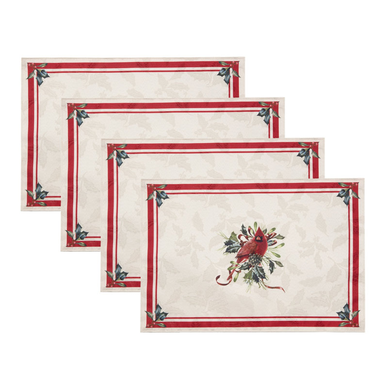 Lenox Holiday Winter Greetings Reversible Placemats Set of 4, Multicolor - 13"W x 19"L