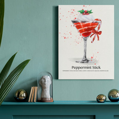 Peppermint Stick Cocktail - impression sur toile tendue