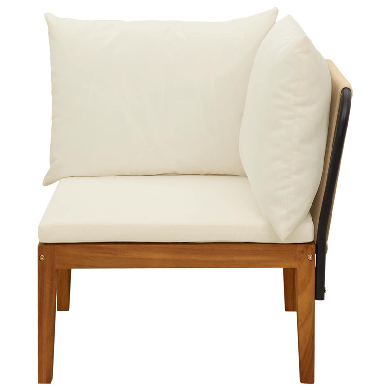 70 cm W Patio Sofa with Cushions, Cream White