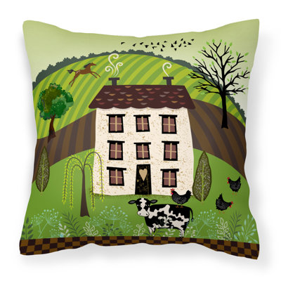 Coussin intérieur/extérieur folk art country house