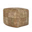 Leopard 18" Natural Leather Hide Printed Camel Floor Cushion Pouf-1793037639