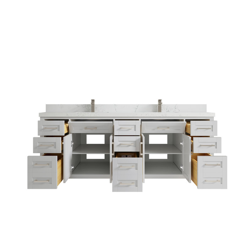 Huntwood 84" Double Bathroom Vanity Set, Empira
