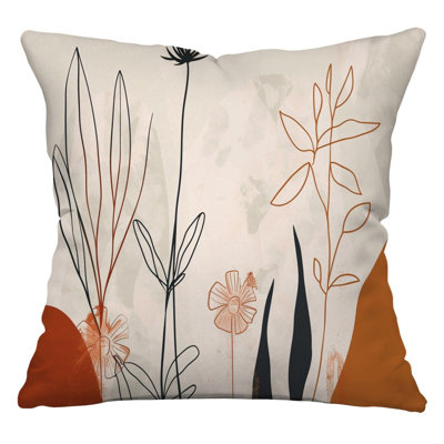 Coussin décoratif botanique, coussins en coton naturel