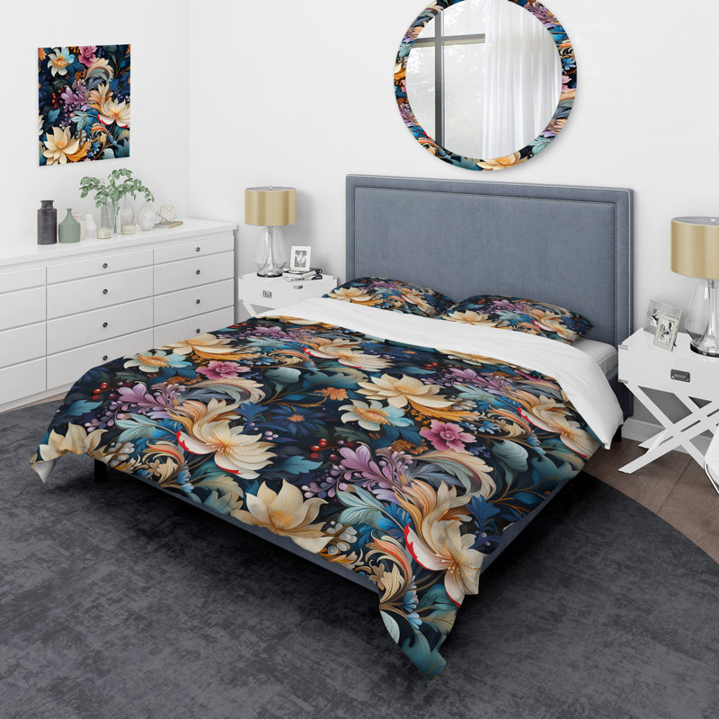 Enchanted Paisley Gard Marble Pattern - Ensemble de housse de couette en marbre