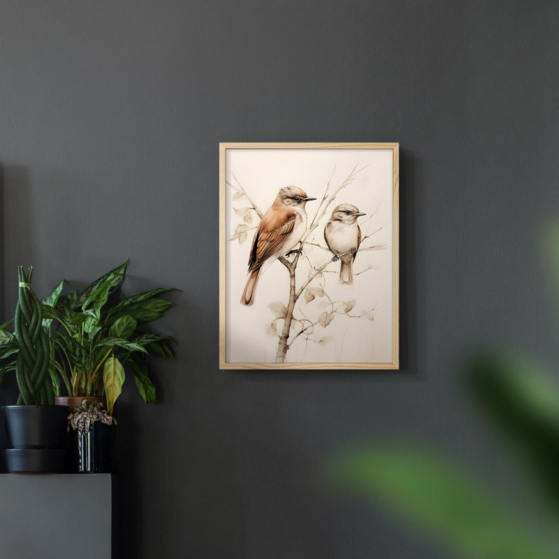 Reproduction d’animal rétro, impression encadrée sur papier, Naturel, H 14 po x l 11 po