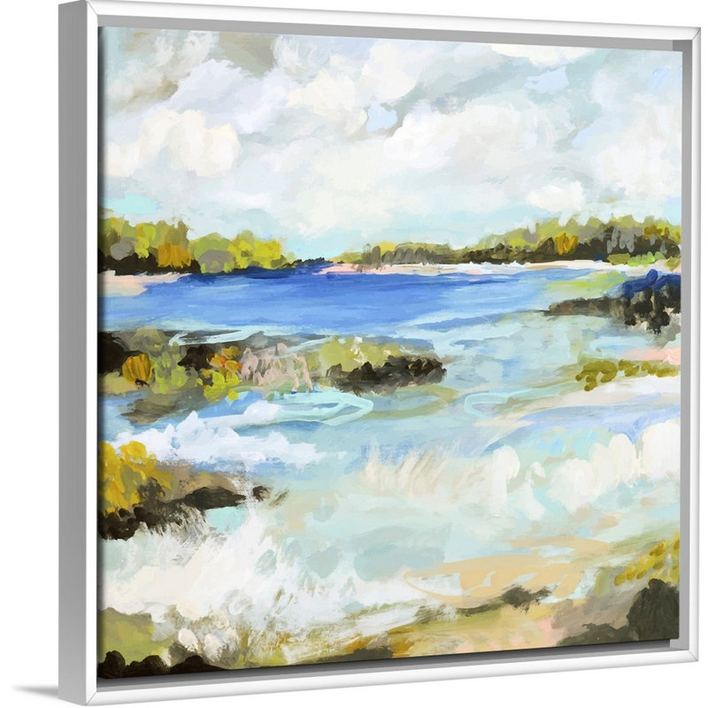 «Surfscape II» par Karen Fields - reproduction d'art, Toile blanche encadrée, H 14 po x l 14 po x P 1,75 po