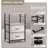 Sorbus 2 Drawers and Shelves Nightstand with Steel Frame, Wood Top & Fabric Bins in Rustic - Cream-1396493028