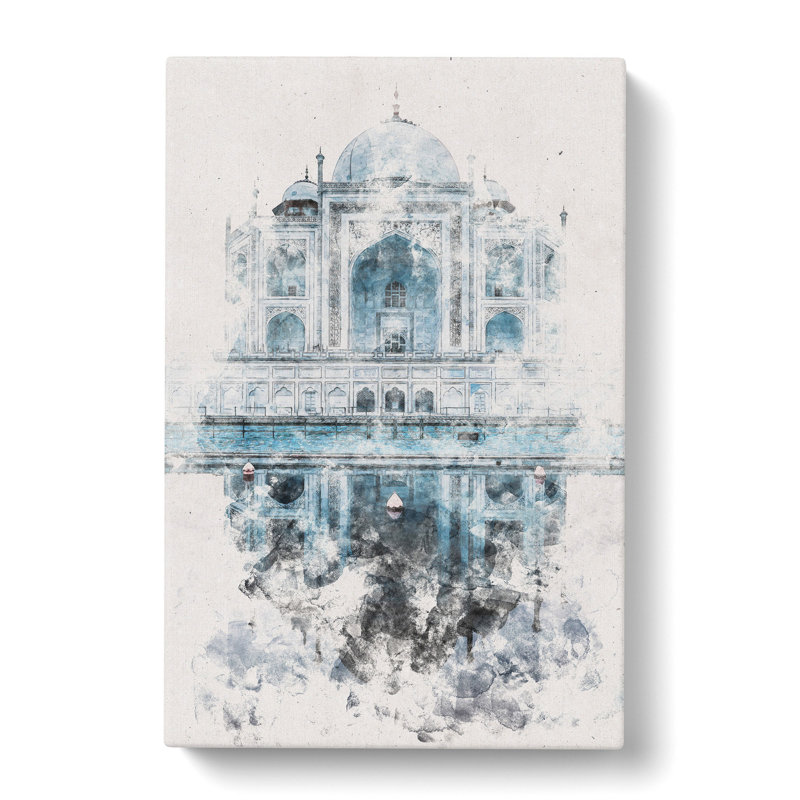 The Taj Mahal In Agra India Abstract - Wrapped Canvas Print, 91cm H x 60cm W x 3cm D