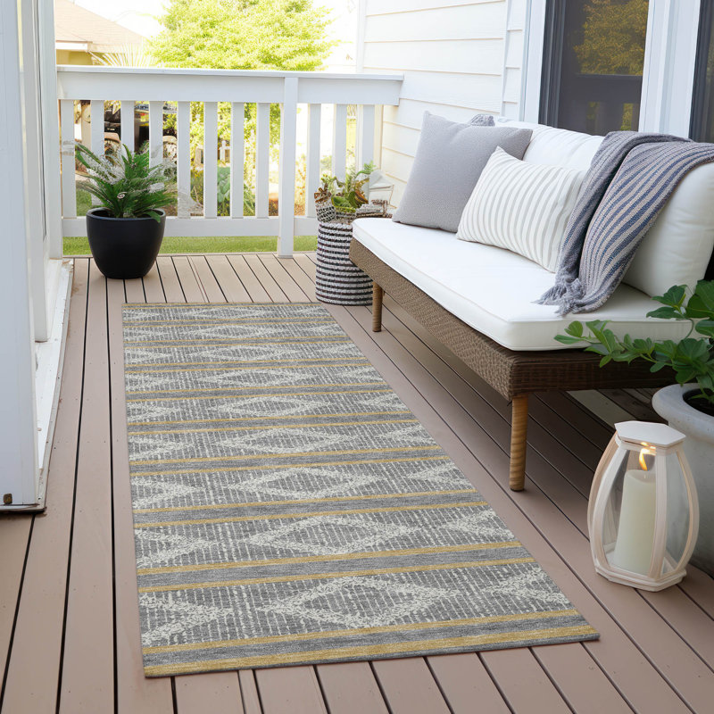  Machine Washable Indoor/Outdoor Chayden ACN1029 Purple Rug, Runner 2'3" x 7'6"