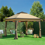 11×11 FT Pop-Up Gazebo Tent with 4 Mesh Sidewalls