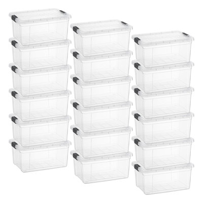 Small Clear Storage Box with Lid, 6.6 Quart Plastic Container Bins for Organizing, Stackable Crates, BPA Free, Non Toxic, Odor Free, Organizers for H