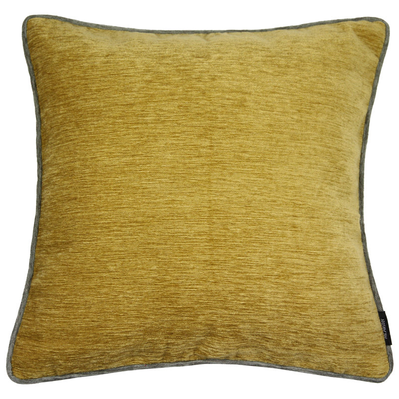 Suwanee Square Cushion, 43 x 43cm, Yellow/Grey