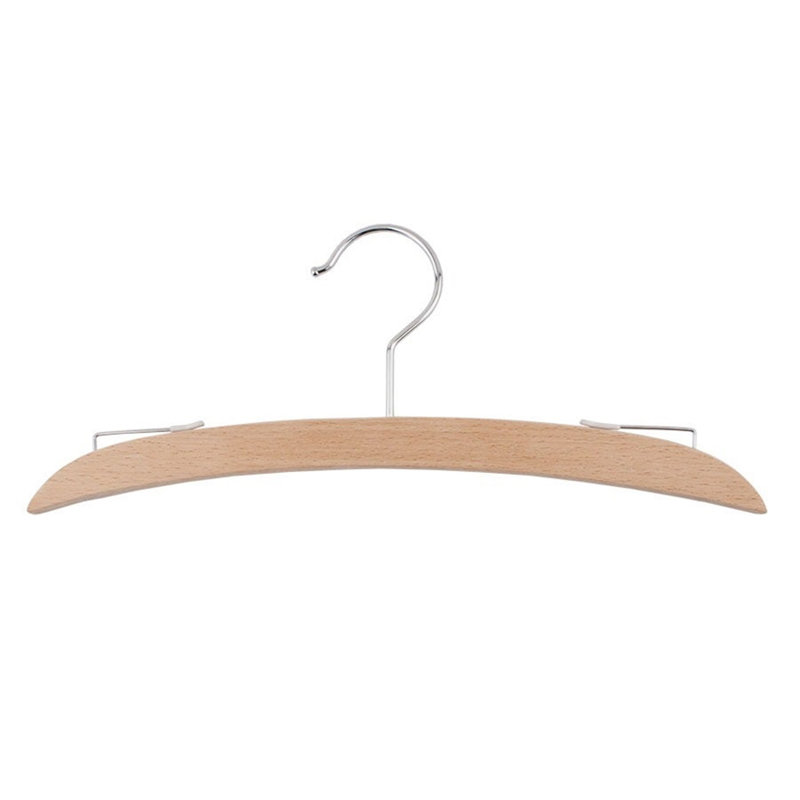 Cintre intime en bois Rebrilliant avec quincaillerie chromée, finition noire à faible brillance, 12 po, Naturel