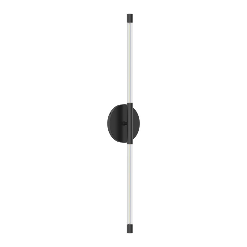 Motif Sleek Black Aluminum 25.63" LED Cylinder Wall Sconce