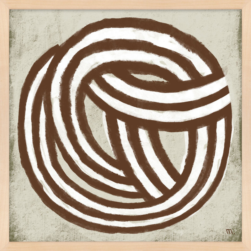 Knotting By Studiom - Framed Wall Art, 36" H x 36" W x 1.25" D, Maple Framed