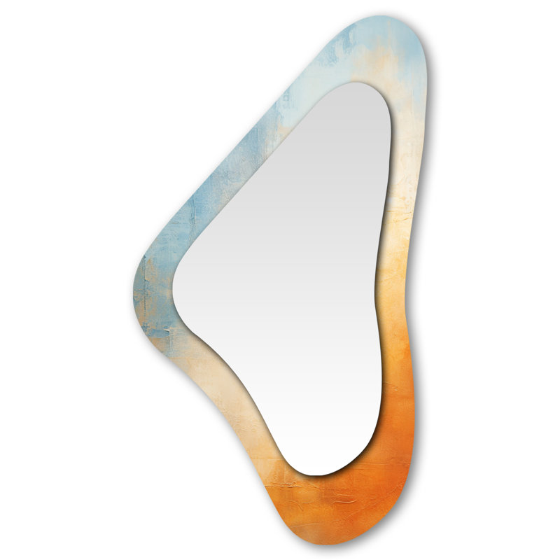 Miroir décoratif de forme unique Sagephina bleu et orange Mirage of the Desert II - Tachisme