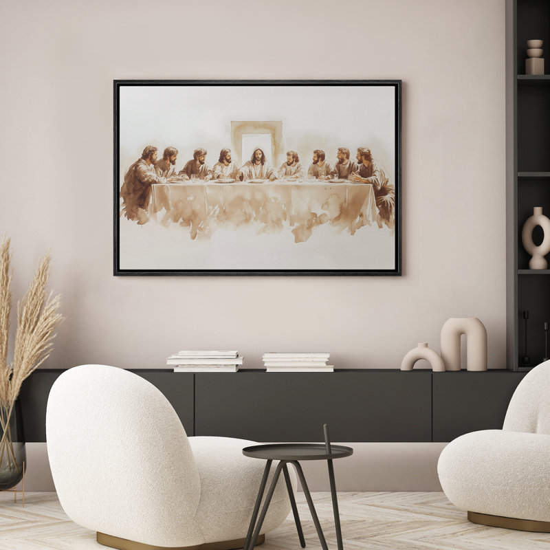 «The Last Supper», impression sur toile encadrée de décorations murales de chambre à coucher, Noir, noir, noir, noir