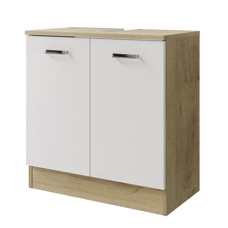 Washbasin Base Cabinet, Riviera Oak;Nb;White