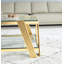 Table basse rectangulaire moderne en acier inoxydable de 47 po de largeur, table basse en verre trempé transparent à deux couches, table centrale avec rangement, pour le bureau à domicile, assemblage facile-61143189