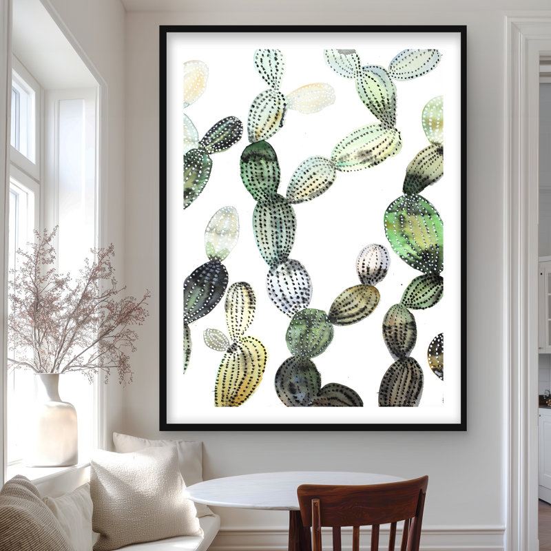 Pattern Opuntia Cactus - Framed Matted Print for Home Decor