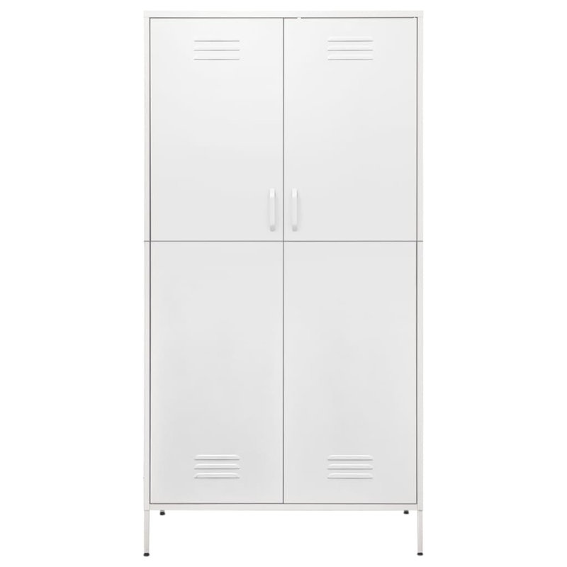 Branwell 2 Door Steel Wardrobe, White