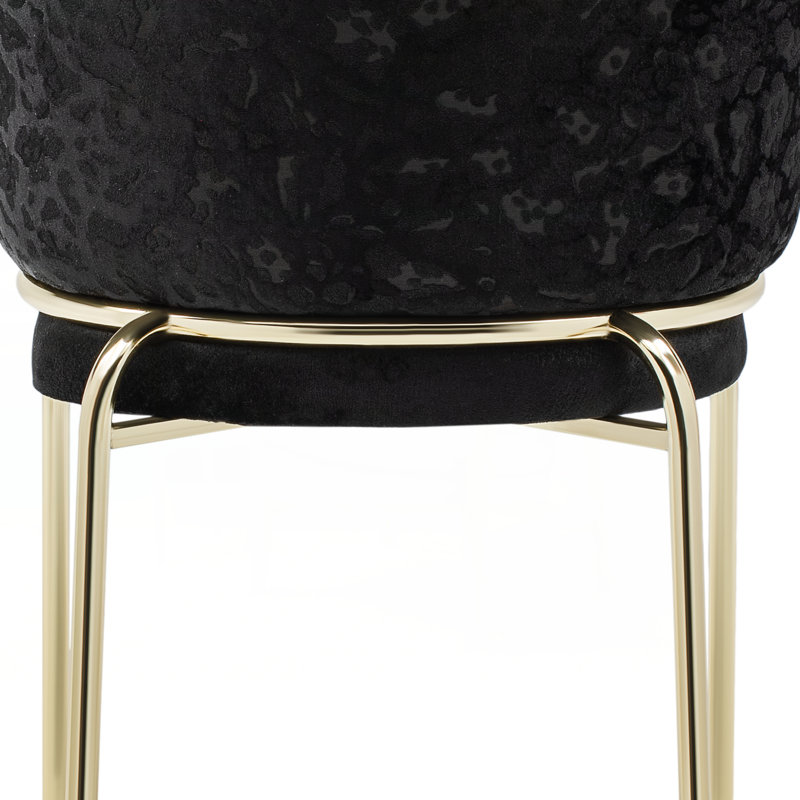 Chaises Onyx de style moderne 2 pièces en velours et pieds en métal doré - Noir, Noir