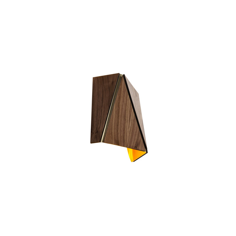 Calx LED Flush Mounted Sconce, Walnut/Brushed Brass, 3500K (Cool)